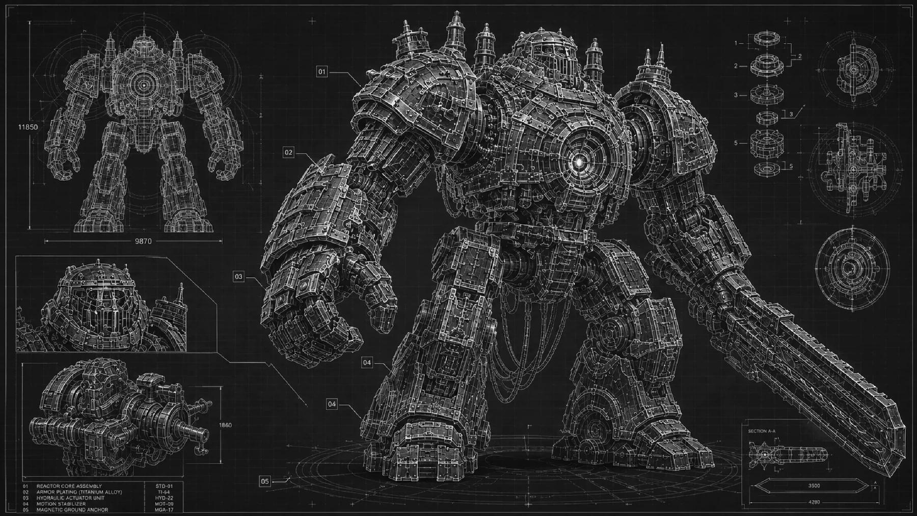 Black and white Concordance Engine blueprint schematic