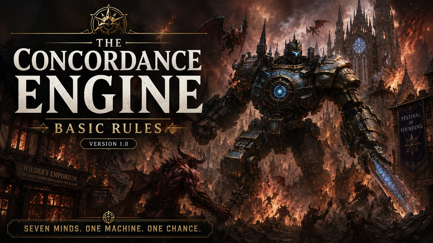 Original Concordance Engine Basic Rules artwork from the seven-player Atheta campaign